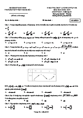 Đề kiểm tra chất lượng ôn tập hè môn Toán Lớp 10 - Mã đề 834 - Năm học 2018-2019 - Trường THPT Yên Phong số 1